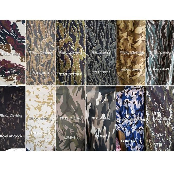 ✼84587✼ Bahan Kain Loreng Camo Pemuda Pancasila Pemuda Panca Marga TNI NKRI