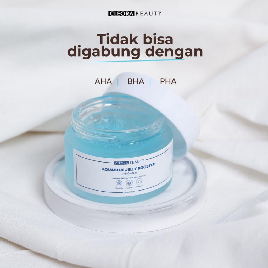 [ Agen Resmi ] Cleora Beauty - Aquablue Jelly Booster with Centella | Moisturizer Gel Original BPOM