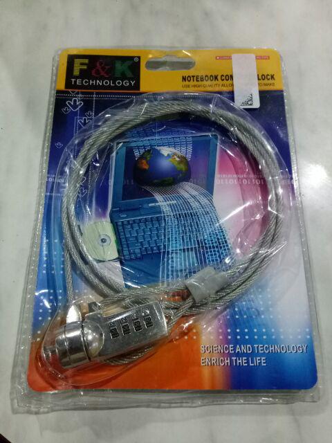 KUNCI Gembok KAWAT Tali PENGAMAN LAPTOP NOTEBOOK Key Security Lock ...