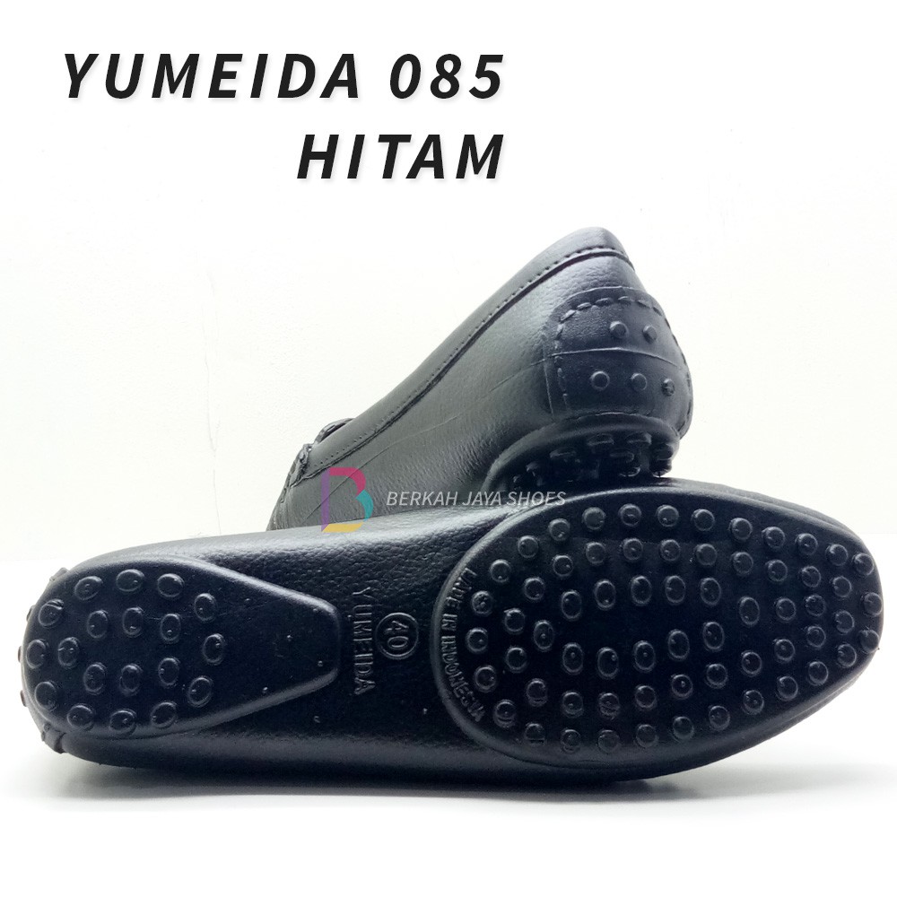 Sepatu Karet Wanita - Sepatu Flat Shoes Karet Wanita Yumeida 085 Hitam Anti Air &amp; Anti Slip