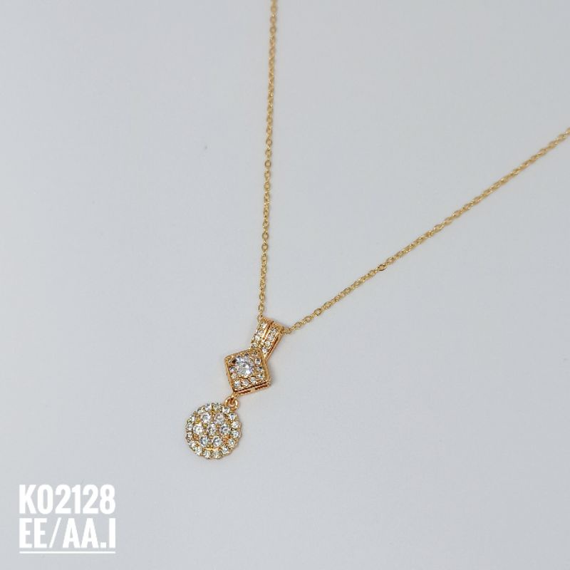 Kalung Fashion Rhodium Mewah Zircon K02128