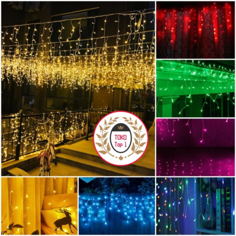 LAMPU NATAL TIRAI LED CURTAIN LIGHT | TUMBLR TIRAI LAMPU HIAS LAMPU KAMAR TIK TOK