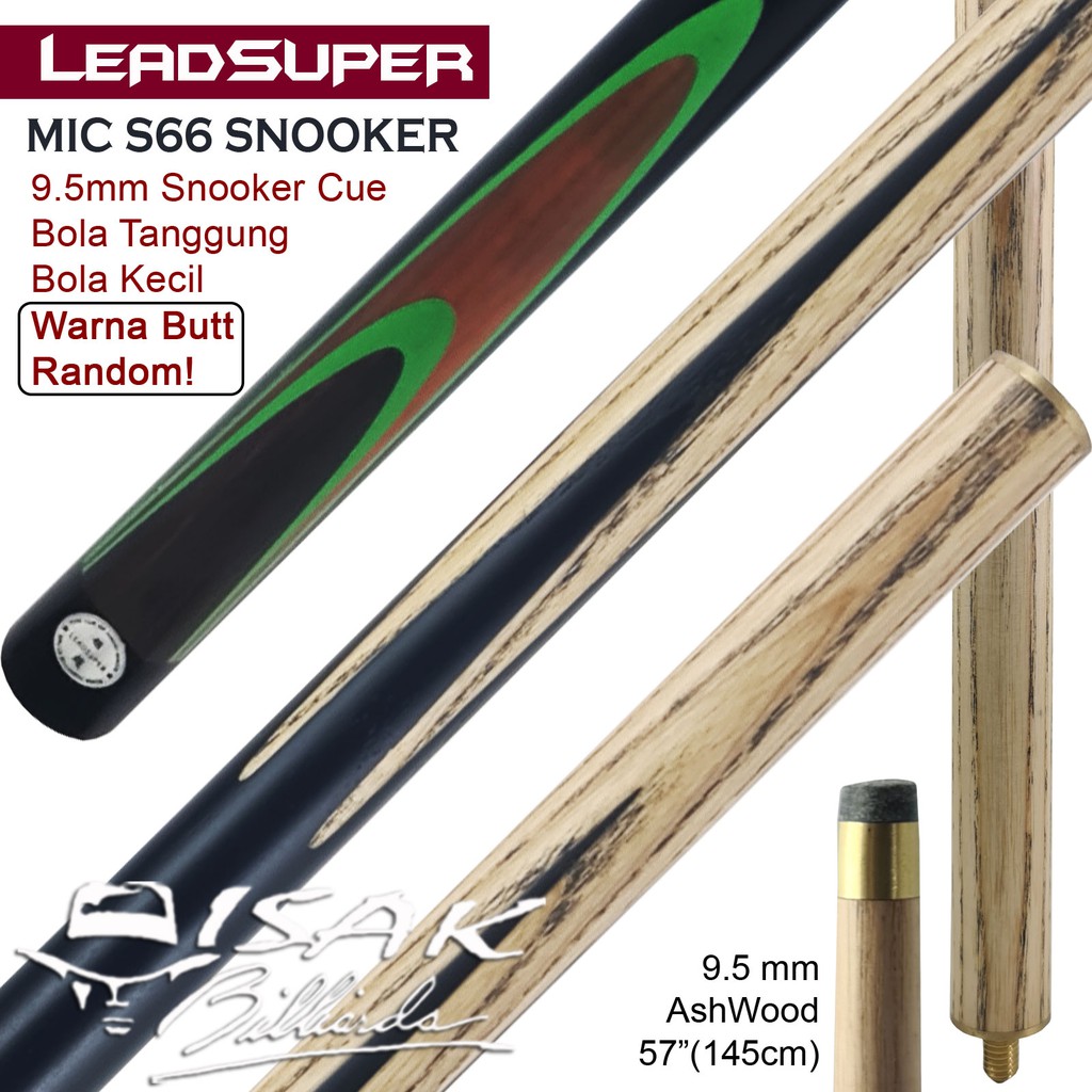 MIC S66 Stik Bola Kecil - 9.5mm Snooker Cue Billiard Stick Tanggung Sedang Biliar