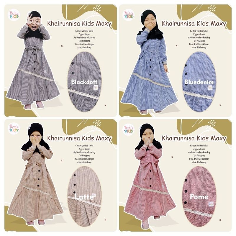 Kids Series Khairunnisa Maxy Gamis Anak Original Ratu Mulabees