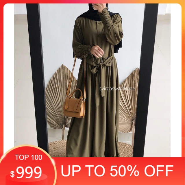 MURAH Gamis GRANDIS Rempel Tali Clandis Dress Busui Moscrepe Premium - cl 100%ORI