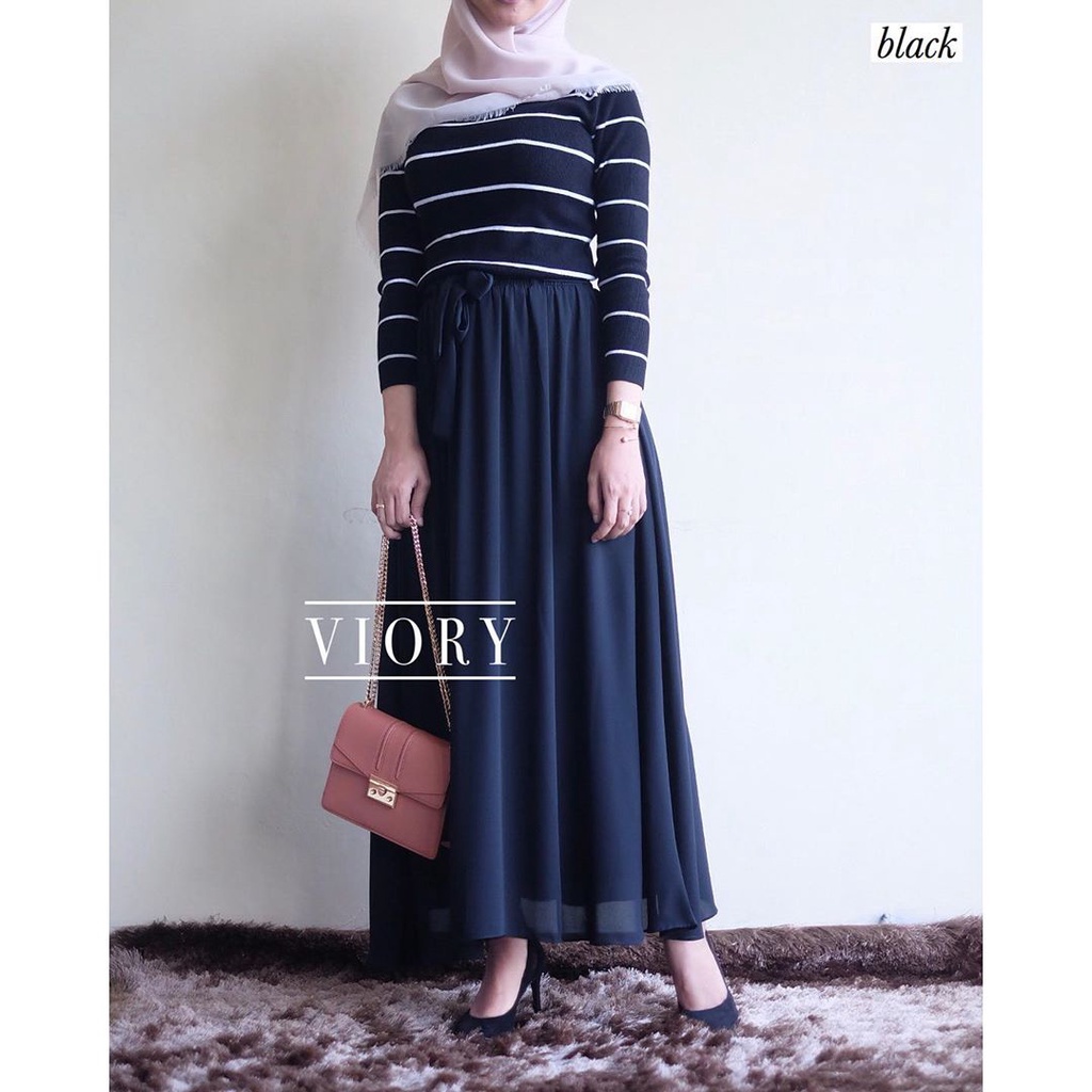 ROK CERUTI (Rok Panjang Full Furing Tidak Menerawang)-Black