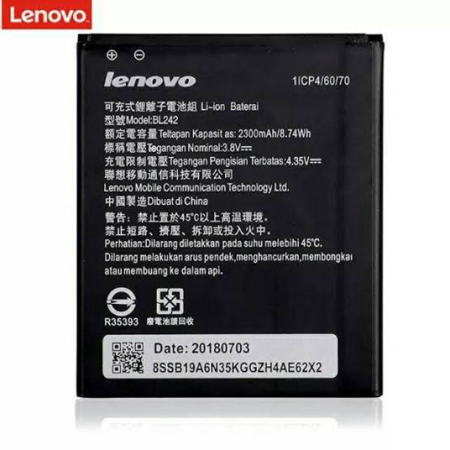 BATERAI BATTERY BATRE LENOVO A6000 A6000+ BL242 ORIGINAL 100%