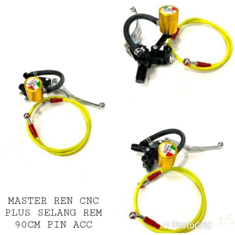 Master rem kanan plus tabung cnc + Selang rem depan varia motor 90cm univer sal bisa untuk semua