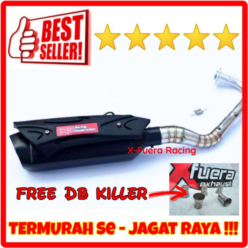 Knalpot Racing R9 Misano Yamaha Aerox 155 Aerox155 Lexi Fullsystem Murah
