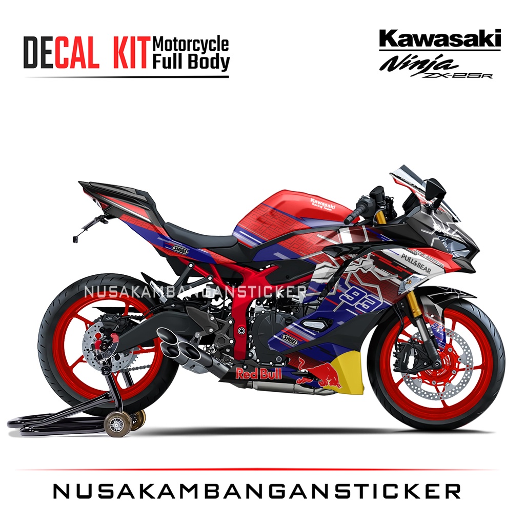 Stiker Ninja ZX25R MM93 Merah