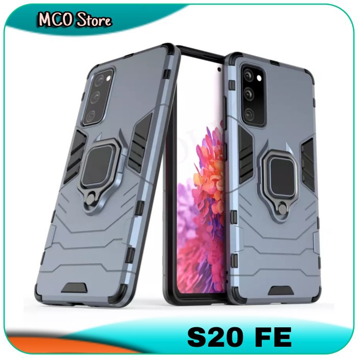 Casing Samsung Galaxy S20 FE S 20 FE Armor Iron Ring Case Hard Cover
