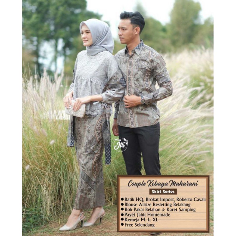 GROSIR COUPLE KEBAYA MAHARANI / COUPLE BATIK KATUN /COUPLE PESTA /COUPLE  BATIK MURAH JTR002