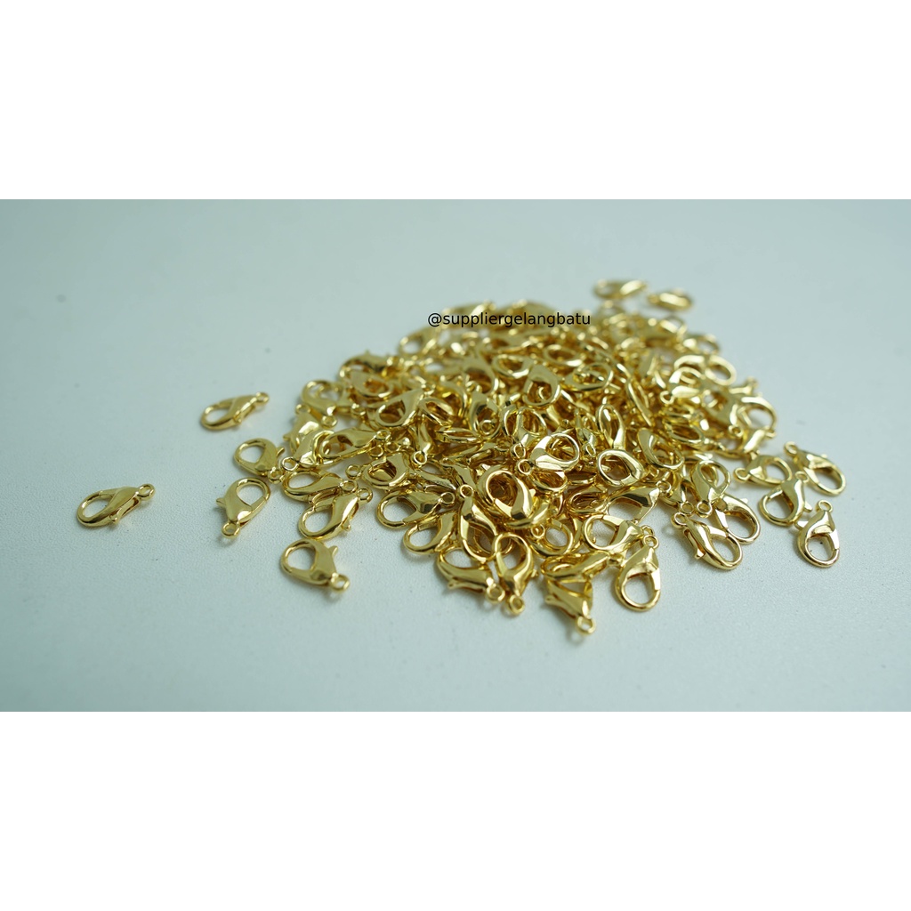 spacer Kait udang / kokot udang 16mm gold kait ujung tali masker bahan