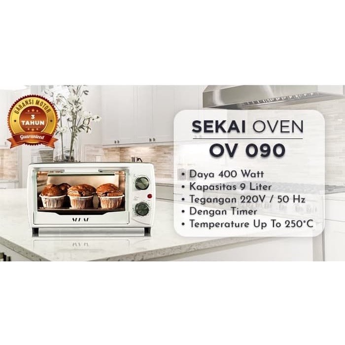 SEKAI Oven Listrik Low Watt Kapasitas 12L UkL / 9L UkD OV 090 Garansi Resmi