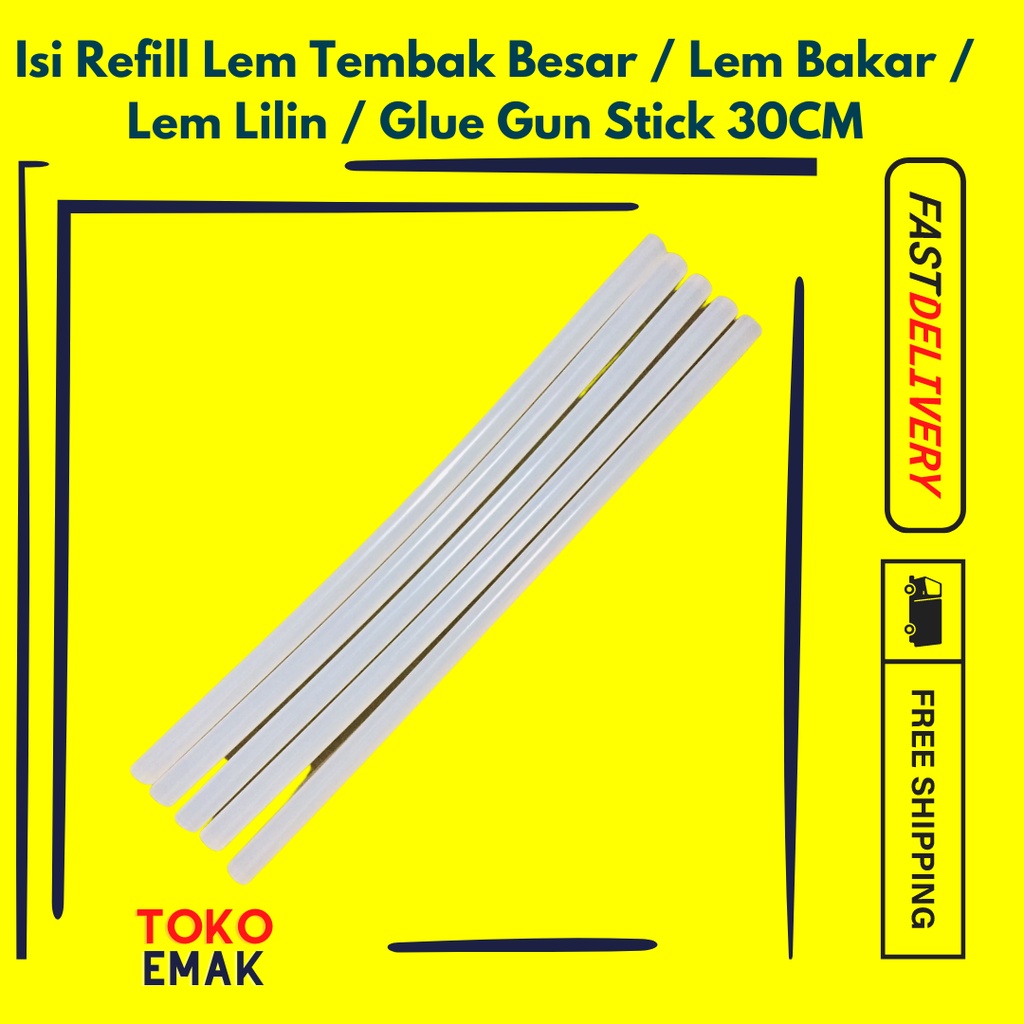 

Isi Refill Lem Tembak Besar / Lem Bakar / Lem Lilin / Glue Gun Stick 30CM