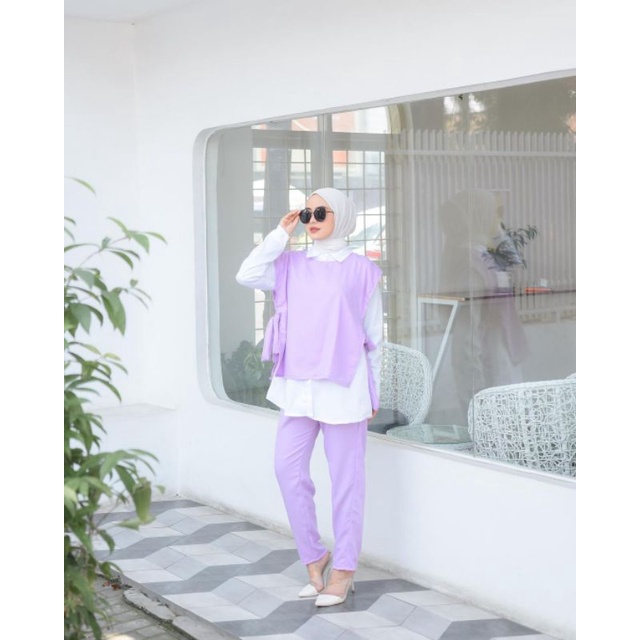 STELAN WANITA/ MAHARANI SET (LILAC)/ PAKAIAN WANITA