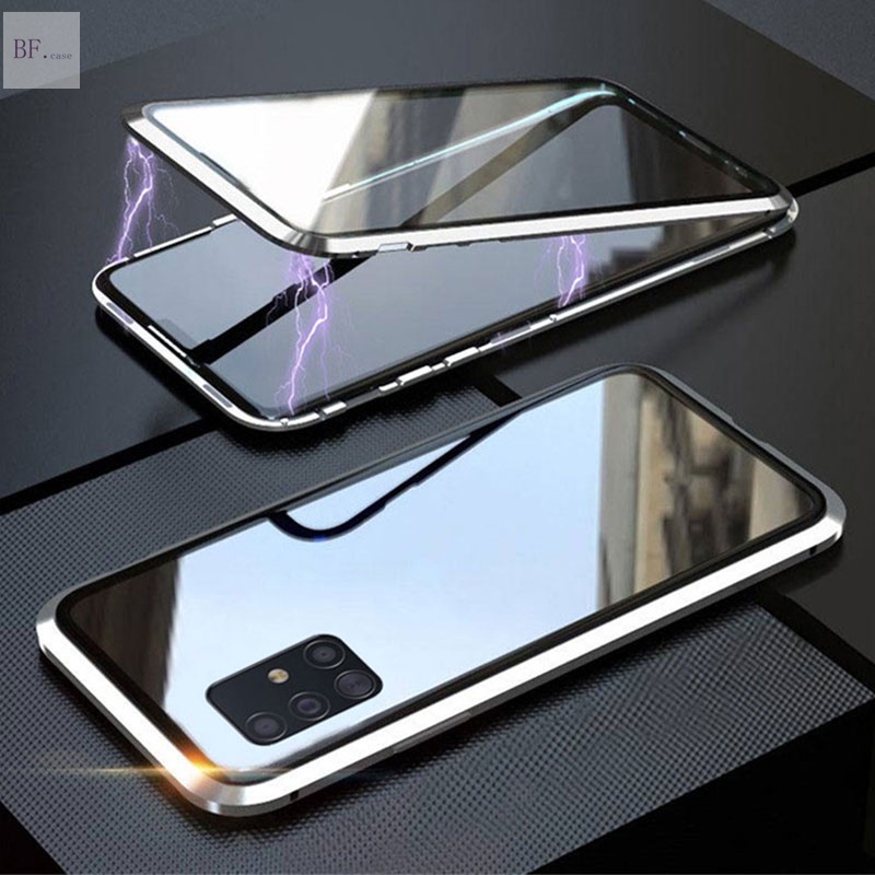 Casing Tempered Glass Magnetik Dua Sisi Depan + Belakang Untuk Samsung Galaxy S20Fe