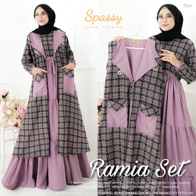 Anindya Spassy Ramia Set Gamis Dress Maxy Original Terbaru