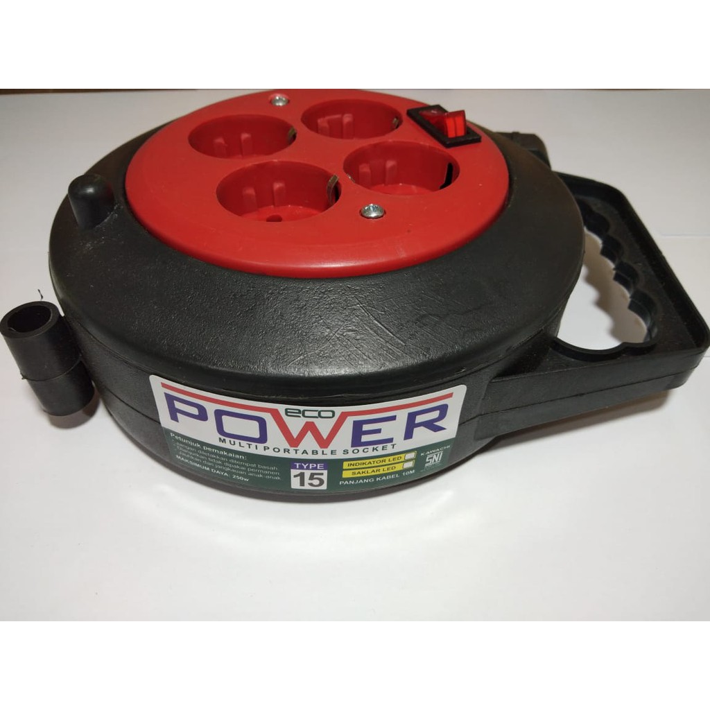 GULUNGAN KABEL BULAT COLOKAN SETRIKA TV BLENDER KOMPUTER  6M/STOP KONTAK KABEL