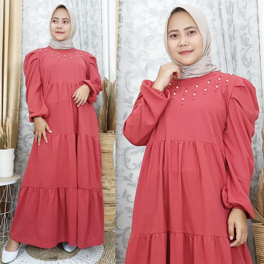 GAMIS SABANI MUTIARA LENGAN KERUT BAWAH 3SUSUN GL FASHION