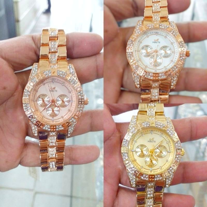 TERBARU JAM TANGAN WANITA MOTIF PERMATA MIRETE ORIGINAL TAHAN AIR ELEGAN