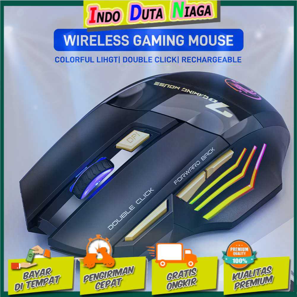 IDN TECH - iMice Wireless Gaming Mouse Ergonomic RGB Rechargeable 3200 DPI GW-X7