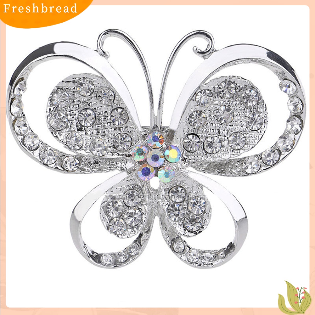 [ TERLARIS]Silver Plated Alloy Flower Rhinestone Brooch Pin Wedding Bridal Party Jewelry