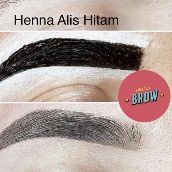 ֍ HELLO BROW (Henna Alis Saja, TANPA KUAS) - Henna Alis Halal Arab ORI - Hitam ♢