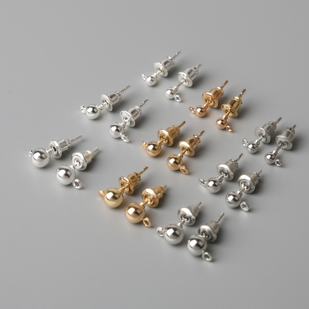 50 Pcs Pin Anting Stud Bahan Logam Untuk Aksesoris