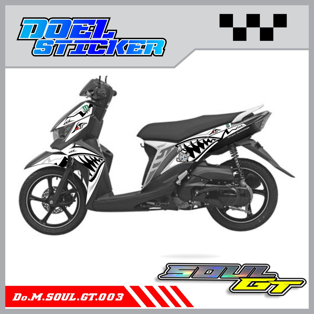 Sticker Striping Yamaha MIO SOUL GT List Variasi Hologram , Crome Doel 003