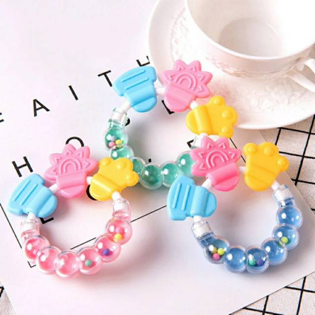 Mainan Rattle Teether Gigit Genggam Bayi Anak Mainan Gigit Bayi