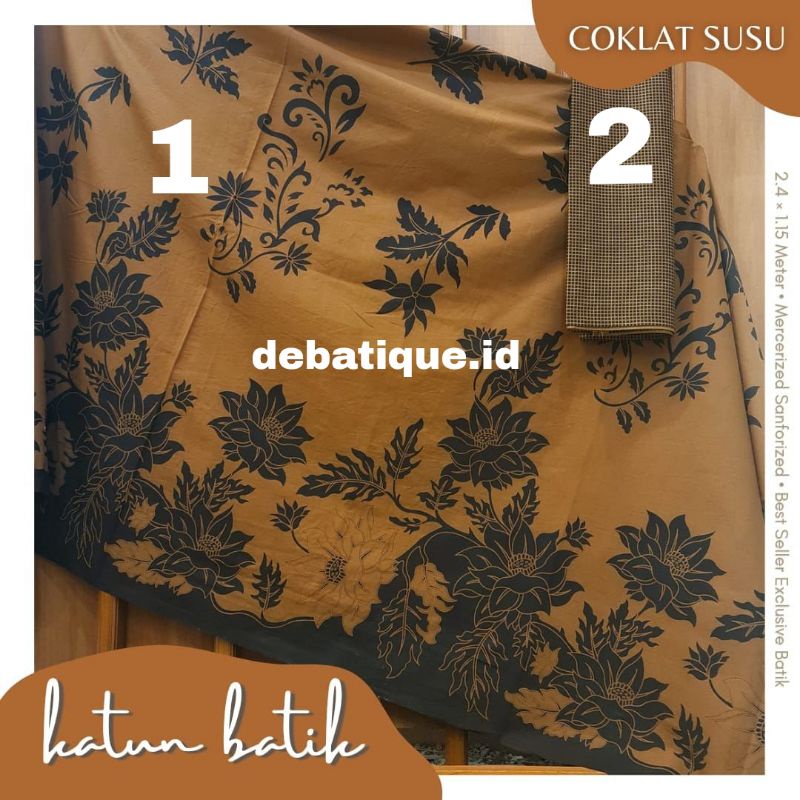 Kain Katun Batik Solo Premium Coklat Susu