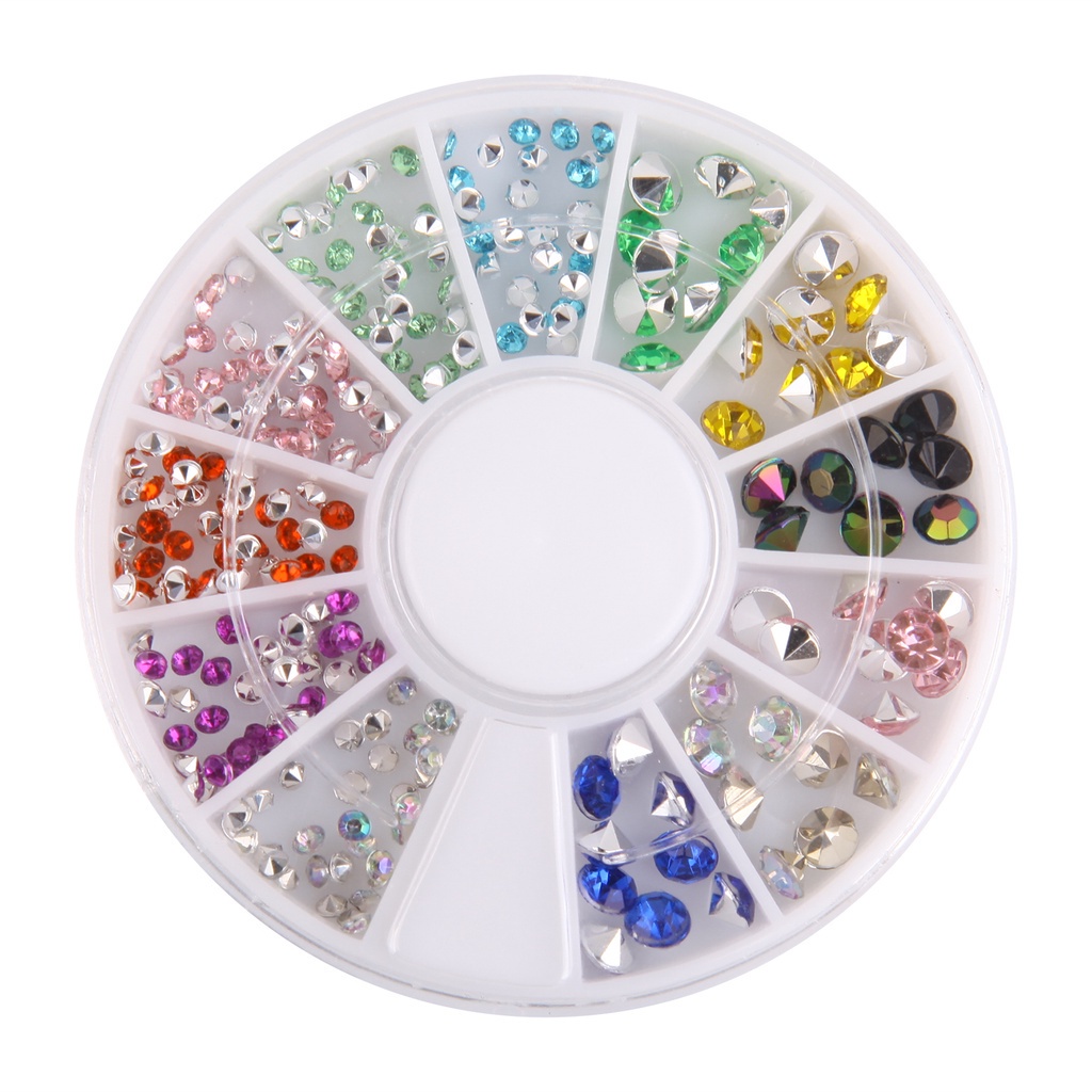 Tas Ransel Wanita Bahan Kanvas Warna Polos#Fondcutie#1 Kotak Berlian Imitasi Bentuk Hati Warna Campur Untuk Dekorasi Nail Art