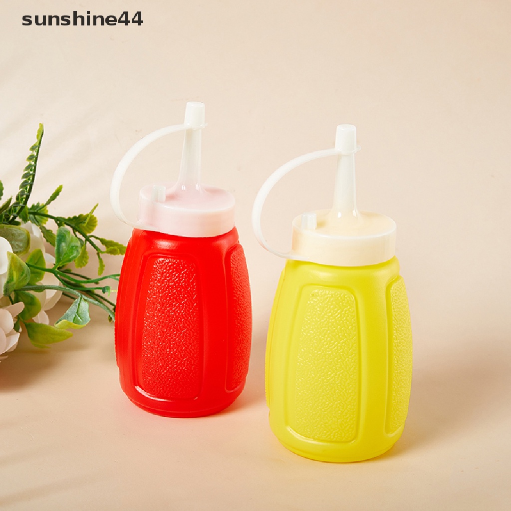 Sunshine 2pcs Botol Remas 150 / 300ml Bahan Plastik Dengan Tutup Untuk Saos / Kecap