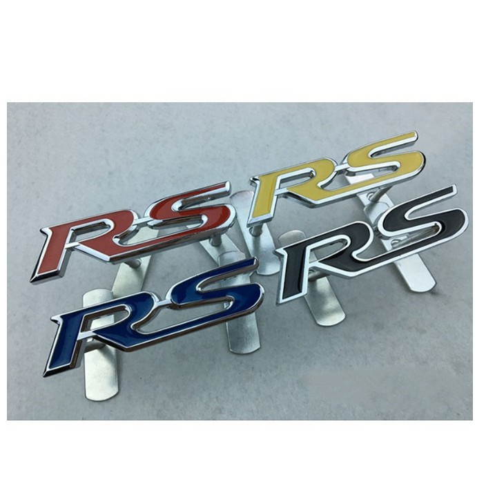 1pc Stiker Emblem Logo RS Bahan Metal Steel Dengan Sekrup Untuk Honda FIT JAZZ GK5