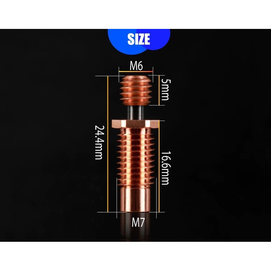 Original Mellow NF E3D V6-Zone Heat Break Copper &amp; Aerospace Material