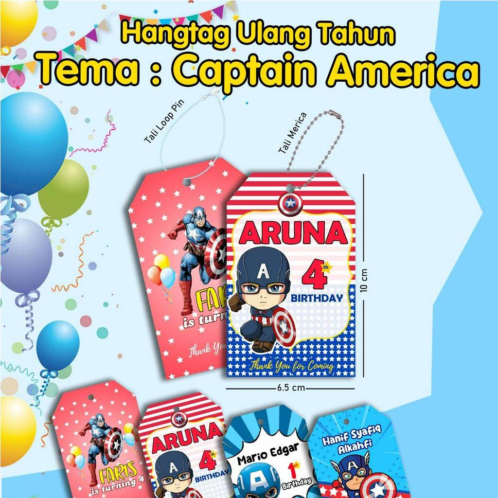 

alafaproject_id 8 Pcs Hangtag Ultah Ulang Tahun Captain America Custom
