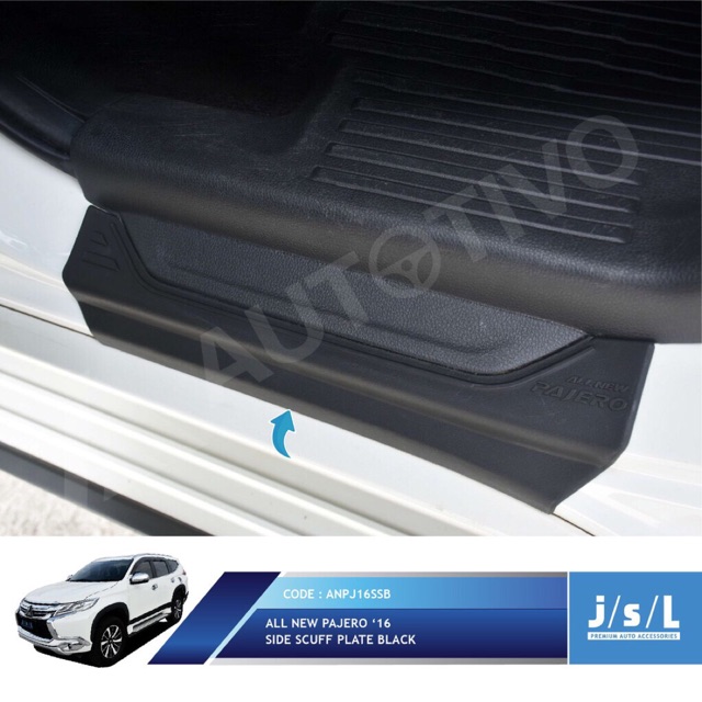 ALL NEW PAJERO 2016 2019 SILLPLATE SAMPING INJAKAN MOBIL HITAM