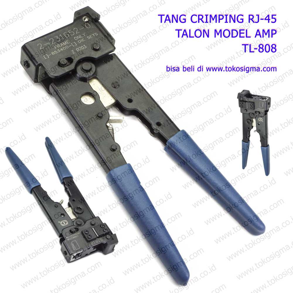 MODULAR PLUG RJ-45 CRIMP STRIP CUT TANG Crimping Tool TL-808 MODEL AMP 2-231652-0