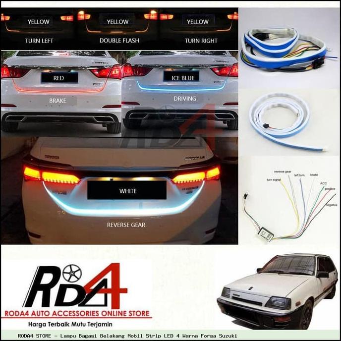 Lampu Bagasi Belakang Mobil Strip LED 4 Warna Forsa Suzuki rod4 Segera Dapatkan