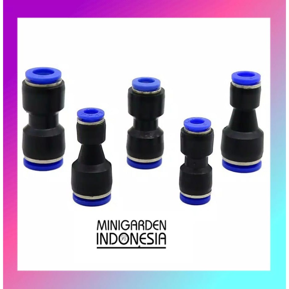 REDUCER SLIP LOCK JOINER 8X6MM selang konektor lurus pneumatic PU push in  fitting udara mist nozzle