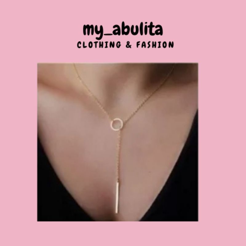 K2 Kalung bandul panjang keren  layer lapis emas 18k kalung korea kalung fashion