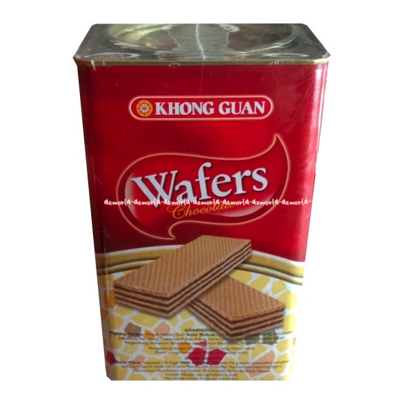 Khong Guan Wafers Chocolate 1300gr Wafer Krim Coklat Khongguan Kaleng Kong Guan Merah Waffer isi Coklat Renyah