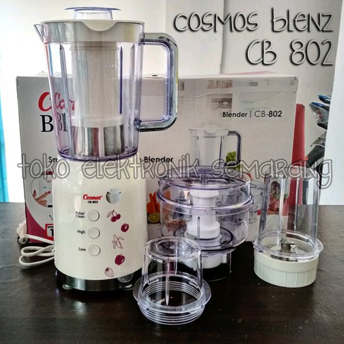 BLENDER DAN CHOPPER 4 IN 1 COSMOS BLENZ CB 802 CB802 PLASTIK  1,2 LITER GARANSI RESMI