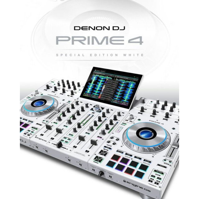 Denon DJ Prime 4 White Special Edition Rare Black Standalone Wifi DJ system