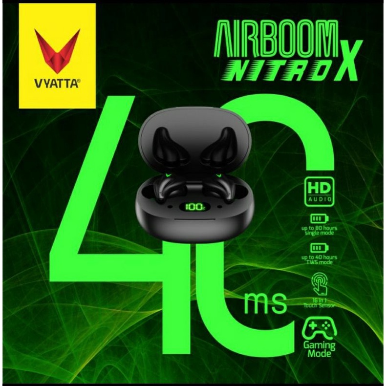 viatta airboom nitro x bluethoot earphone gaming