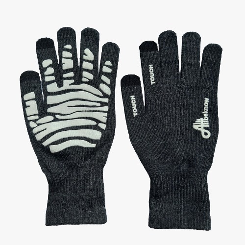 SARUNG TANGAN MOTOR Allbeknow / CHARCOAL / GLOVE / TOUCH SCREEN HP / KARET ANTI SLIP / RAJUT