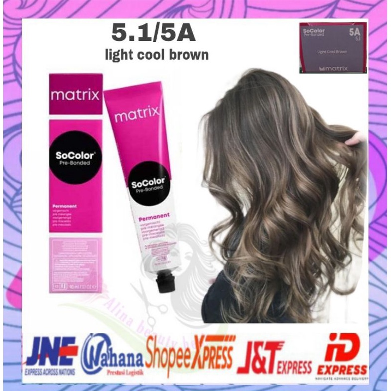 cat rambut matrix socolor seri 5.1/5A light cool brown 90ml
