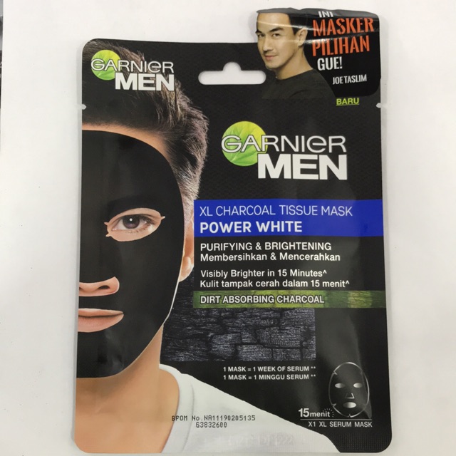 Garnier Men XL Charcoal Tissue Mask Power White