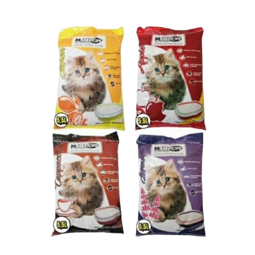 Pasir Kucing Markotops 5.5 lt Pasir kucing Gumpal 5.5 Liter Non Kawan